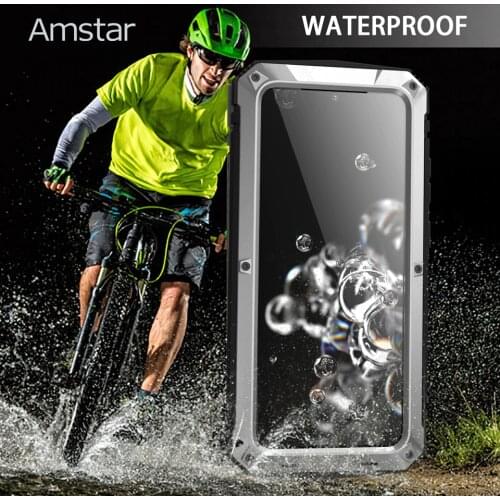 Amstar Waterproof Bracket Armor Protective Case for Samsung Galaxy S21 S20 Plus Ultra Full Protect Armor Case Shockproof Cover