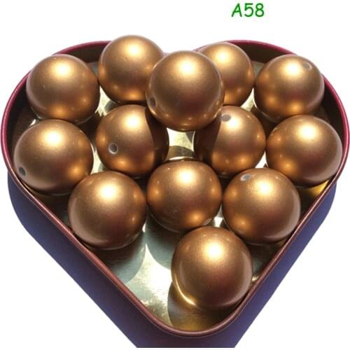 Gold beads for Jewelry making 30mm Big Acrylic Beads Round Bead abs Pearl Beads matte Gold Beads Chunky Bead pearls for Vases