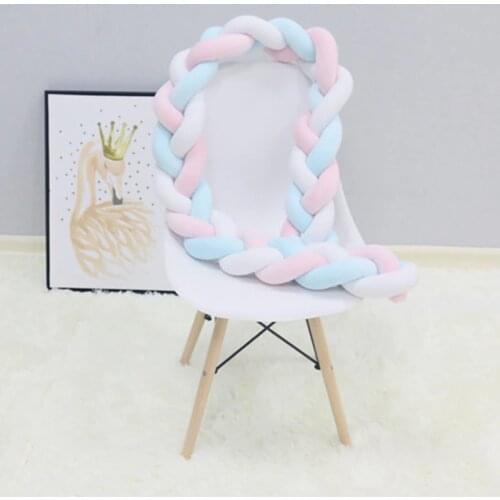 1M/3M Baby Bumper Bed Braid Knot Pillow Cushion Bumper for Infant Bebe Crib Protector Cot Bumper Room Deco