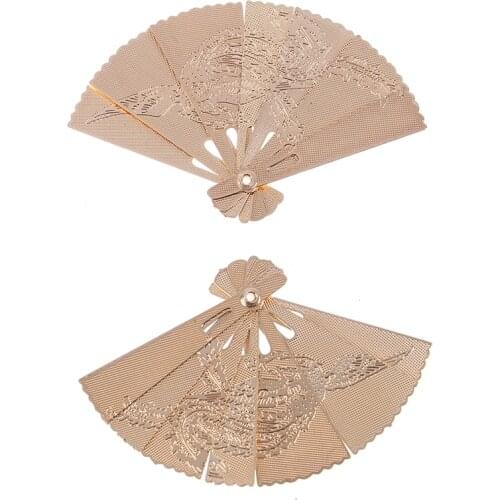 1Pc 1:12 Dollhouse Miniature Metal Carving Fan Model Toy Doll Home Decor Accessories Dollhouse Furniture Decoration