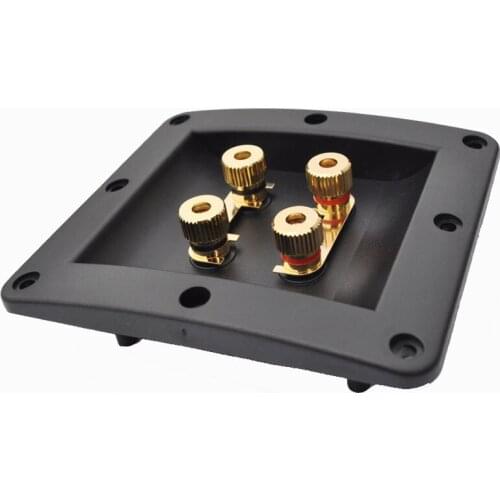 1pcs High Quality Four Speaker Junction Box Audio Cable Terminal Block Terminal Banana Connector Seat Copper Gold-plated