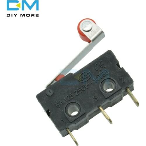 10Pcs KW12-3 Micro Roller Lever Arm Normally Open Close Limit Switch Control Module AC 125V-250V 5A PCB Board DIY
