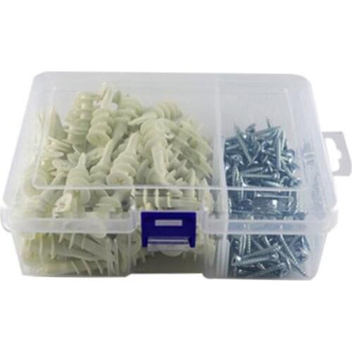 100 Sets Of Gypsum Board Anchor Nylon Gypsum Board Anchor M4 Self-Diamond Plaster Board Screw Wall Mount Kit