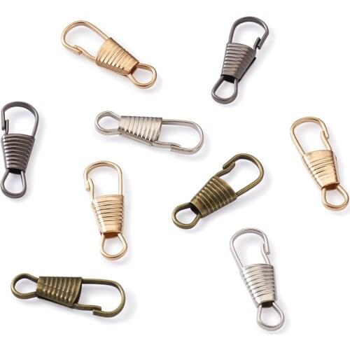 100pcs Iron Keychain Clasps Lanyard Spring Clasp Hooks Snap Clips Hooks Strap 25x9mm for Keyrings Purse Jewelry Crafts Making
