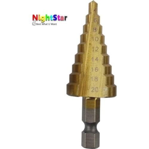4-20mm HSS Steel Large Step Cone Titanium Coated Metal Drill Bit Cut Tool