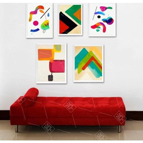 Abstract Minimalist Watercolor Geometric Mural Picture Bedroom Decoration Wall Art Canvas Painting Nordic Style Poster and Print