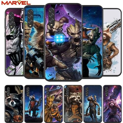 Rocket Raccoon Marvel for Samsung Galaxy A90 A80 A70 A60 A50 A40 A2Core A10 M31 M21 M60 M40 M30 Soft Black Phone Case