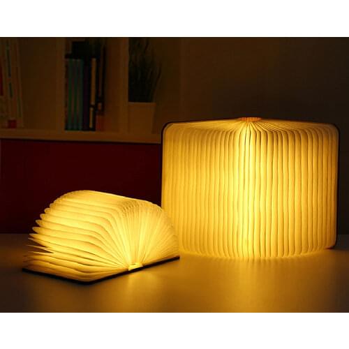 Wooden Book LED Lamp for Table Lamp Portable USB Rechargeable LED Magnetic Foldable Desk Lamp Home Decor Bedroom Night Light
