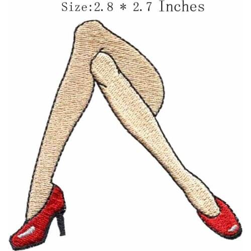 The long legs 2.8"wide embroidery patch for loving/thin/the red color shoes