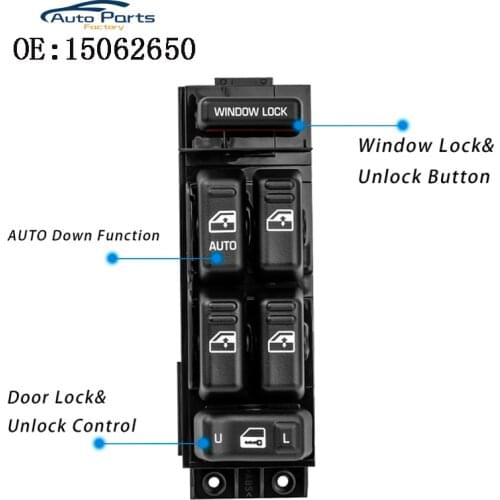 15062650 Electric Power Window Master Switch For Chevrolet Tahoe Yukon Suburban 2000-2002