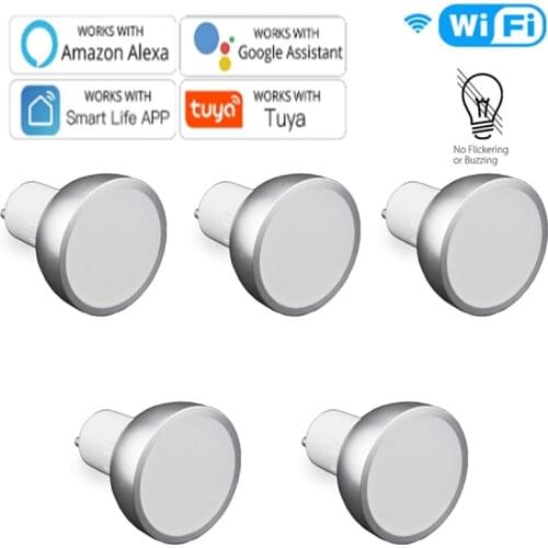 GU10 WiFi Smart Home Gadgets LED Bulbs RGB+CW 5W Dimmable Lamps Smart Life Remote Control Light Bulbs Work With Alexa/Google