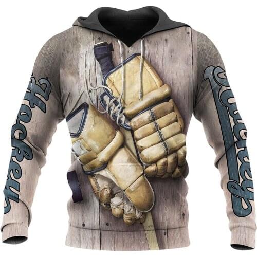 Hockey Glove 3D Full Printed Hoodies Autumn Fashion Casual Sweatshirt Unisex Hip Hop Harajuku Jackets