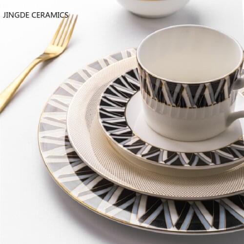 Nordic Ceramic Round Plate Dish Commercial Serving Tray Dinner Dishes Western Food Steak Plates Restaurant Kitchen Tableware