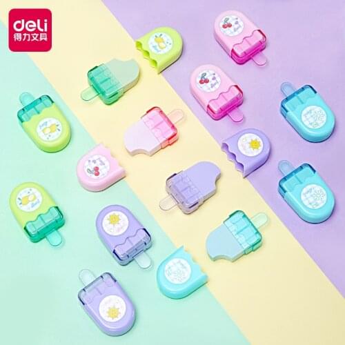 Deli 71122 eraser 12 pieces of color student eraser stick ice modeling examination drawing eraser wipe clean creative eraser