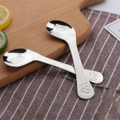Cute Cats Animal Spoons Kids Tableware Ice Cream Cartoon Dog Tableware Stainless Steel Spoon Children Dessert Hot Sale