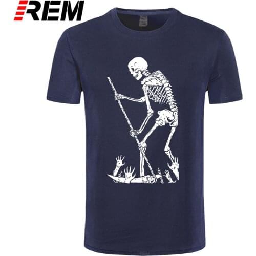Death Skull T Shirt Skeleton Grim Reaper T-shirt Men Black Tshirts Short Sleeve Summer Clothes Hip Hop Tops Gothic Tees Custom