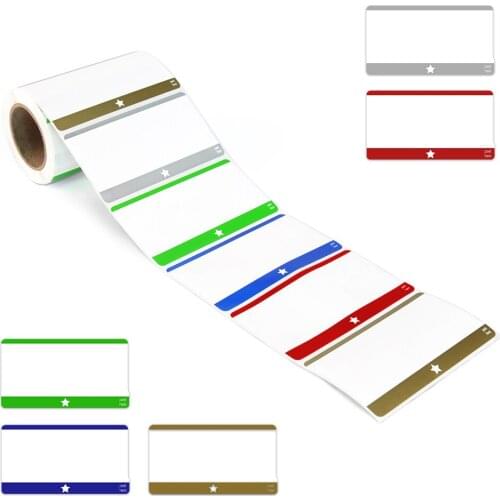 200 Sticker 4-Mixed Color Easy to Tear Labels Name Labels for Office, Meeting, School, Teachers and Mailing (Removable label)