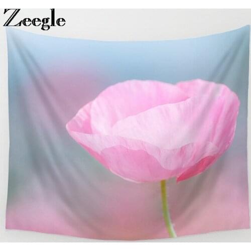Zeegle Lotus And Plants Pattern Polyester Wall Cloth Hanging Tapestry Party Decor Bedspread Beach Towel Yoga Mat Picnic Rug