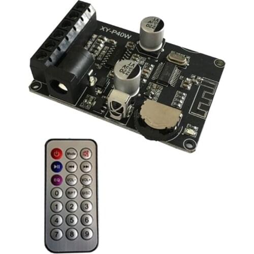 New XY-P40W Bluetooth Digital Amplifier Board Audio Receiver Stereo Wireless No Remote Control Bare Metal 30/40W 12/24V