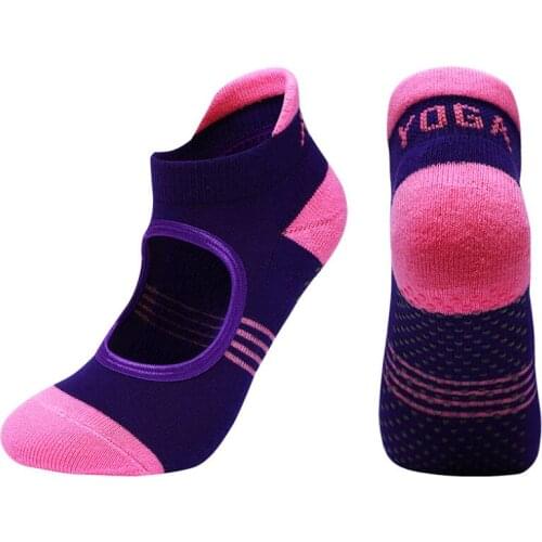 Autumn Terry Towel Bottom Socks Women Indoor Home Fitness Gym Exercise Antiskid Backless Toe-Sock With Grip Dancing Ballet Sox