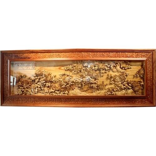 Dongyang woodcarving hanging pendant hanging screen Chinese classical boutique relief entrance flower national beauty and heaven