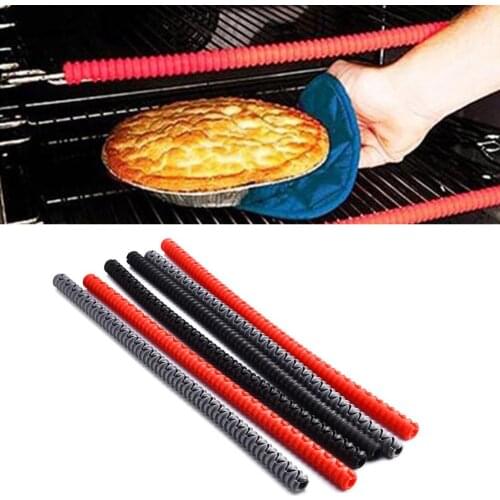 New Silicone Threaded Heat Resistant Oven Rack Edge Protector Guard Cover Oven Anti-Hot Bar Baking Gadget For Kitchen Tool