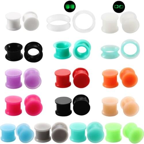2pcs/lot Silicone Ear Plugs and Tunnels Ear Piercings Glow in the Dark Ear Gauge Ear Stretcher Expanders Body Jewelry Piercings