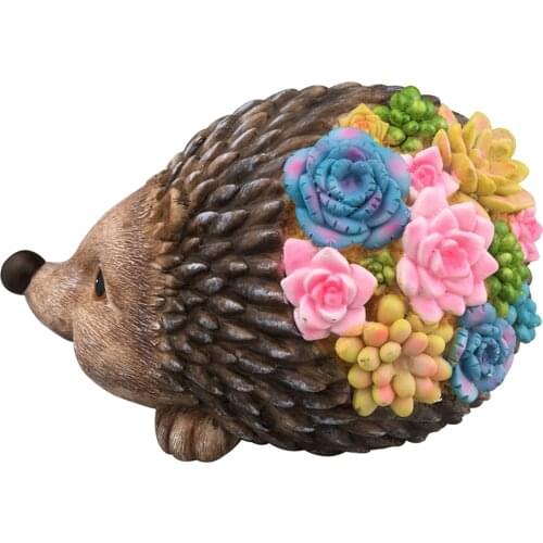 Hedgehog Statues with Solar Powered Lights Sculpture for Patio Lawn Yard