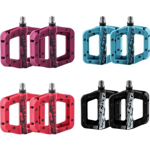 Bicycle Pedals Nylon Fiber Ultra-light Mountain Bike Pedal CNC 4 Colors Big Foot Road Bike Flat 9/16 Inch Bearing Pedals Cyclin