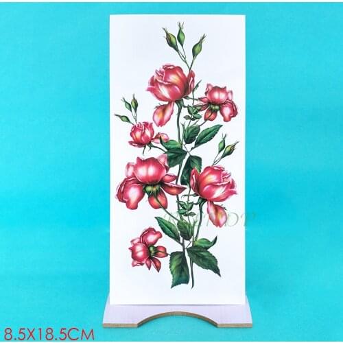 Waterproof Temporary Tattoo Sticker Rose Flower Fake Tatto Flash Tatoo henna back leg Arm hand foot for Girl Women lady