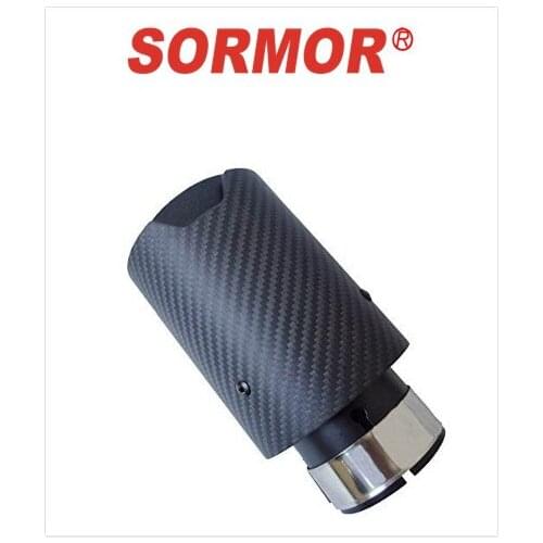 Sormor Matte Carbon Fiber Exhaust Pipe Muffler Tips for BMW series, Matte Black inlet 63 66mm outlet 93mm