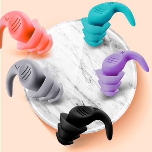 1Pair Noise Reduction Silicone Earplugs Anti-noise Hear Protect Ear Plugs Isolate the Noise for Sleep at Ease Working