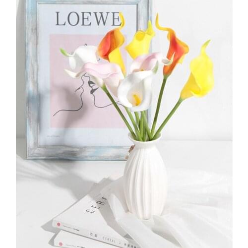 2pcs Artificial PU Flower Calla Lily for Home Wedding Decor High Quality Fake Flower Party Room Decoration