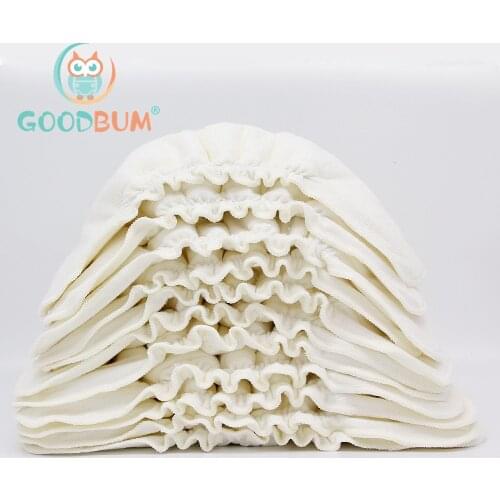 Goodbum 5/10PCS Reusable Bamboo Fiber Insert Baby Cloth Diaper Nappy Inserts Changing Liners 5 Layers Bamboo Fiber Insert