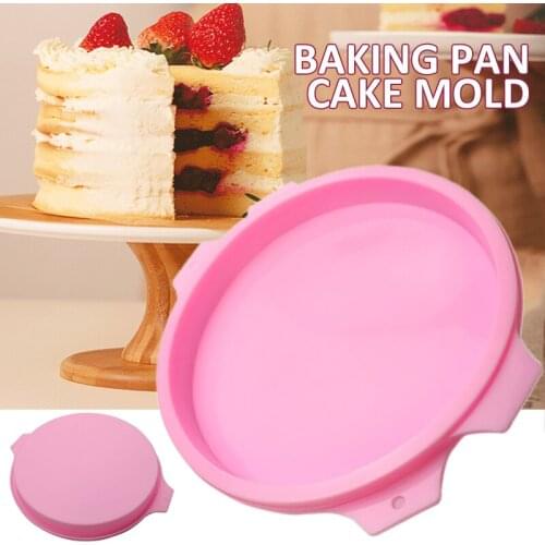 8 Inch Non-stick Silicone Pizza Baking Pan Binaural Round Cake Mold DIY Craft Tools Household Baking Tools Pizza Pan Accessories