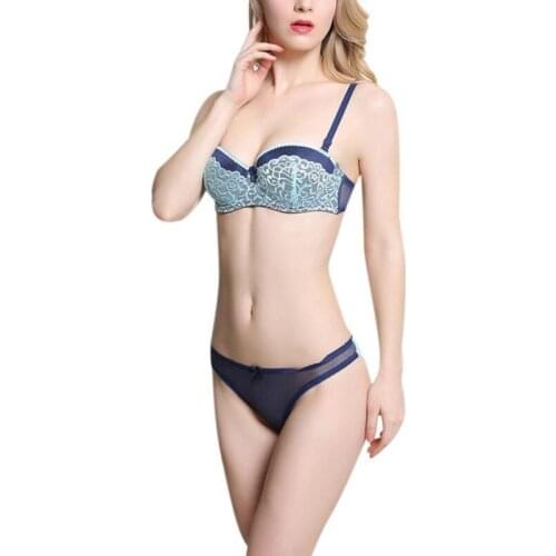 Brand New Women Sexy Lace Bra Underwear Sets Patchwork Underwire Womens Lingerie Convertible Straps Push Up Bra & Brief Set