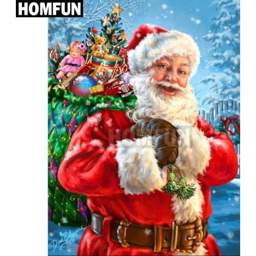 HOMFUN Full Square/Round Drill 5D DIY Diamond Painting "Christmas Gift" 3D Embroidery Cross Stitch 5D Home Decor A00106