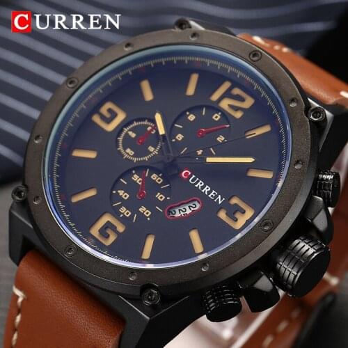 Top Luxury Brand CURREN Watches Men Fashion Sports Quartz Watch Mens Chronograph Casual Waterproof Clock Male Relogio Masculino