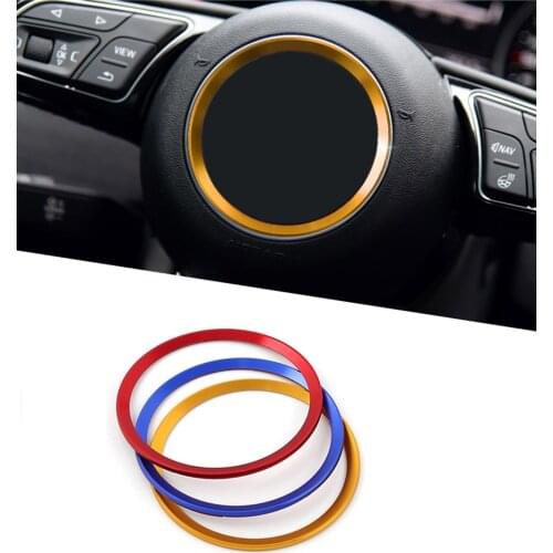 Car Steering Wheel Decorative Ring Sticker Trim Cover For Audi A1 A3 S3 RS3 8V A4 B8 A5 A6 C5 C6 S3 S4 Car Styling Accessories