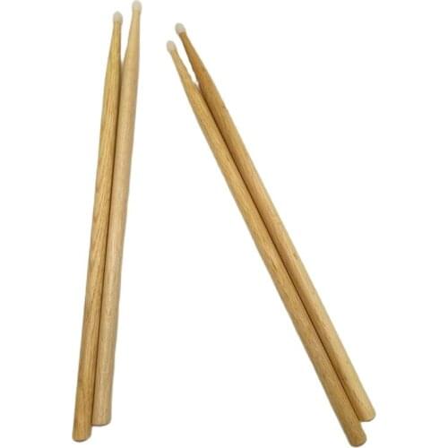 5A Nylon Tip OAK Drum Stick Good Quality 12 Pairs Wood Color Drumsticks