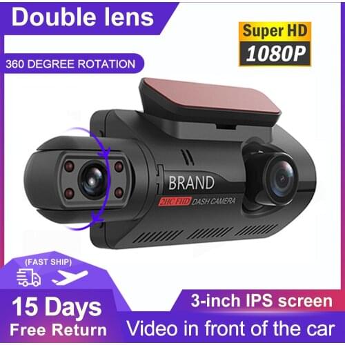 FHD Car DVR Recorders HD 1080P Dual Lens Dash Camera Night Vision Video Recorders G-Sensor Cycle Recording DashCam