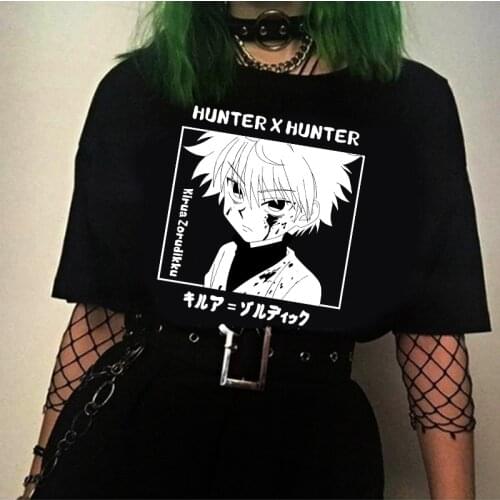 Hunter X Hunter Tshirt Short Sleeve Killua Zoldyck T-shirt Anime Harakuju Tops Tee