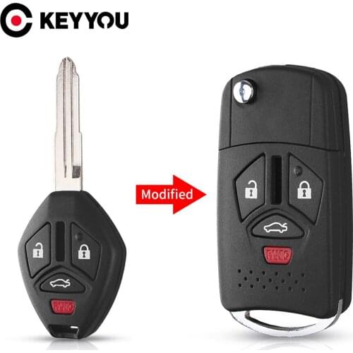 KEYYOU Car Key Replacement Modified 3/4 Buttons Car Remote Key Case Shell Housing For Mitsubishi Outlander Galant Eclipse Lancer