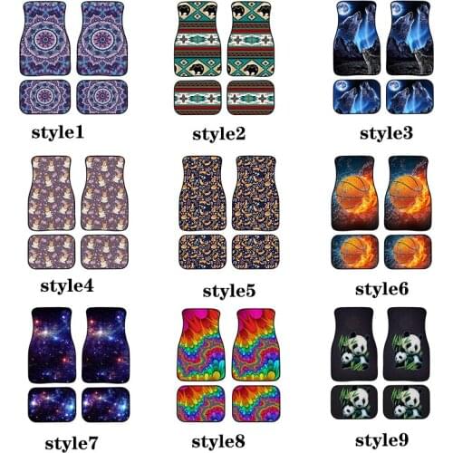 Bohemian Mandala Car Floor Mats Full Set For Women,Universal Non Slip Floor Carpets Fit For Most Vehicle,Soft Touch,Washable