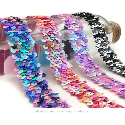 1yard 3cm three rows of color sequins lace wedding home shoes hat belt tiara costume handmade DIY crafts stage clothing accessor