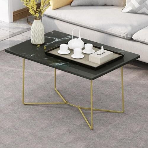 Gold Black Small Coffee Table Stand Modern Chinese Bedroom Center Table Hallway Simple Mesas Bajas Living Room Furniture ZZ50CJ