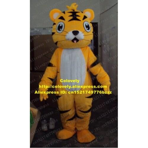 Cute Yellow Tigger Tiger Mascot Costume Mascotte Tigerkin Tigris Regalis Adult With Yellow Black Stripes Skin No.1101 Free Ship