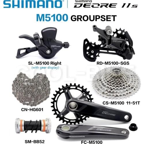 SHIMANO DEORE M5100 11 speed Groupset MTB Mountain Bike 11v Shifter lever Rear Derailleur Crankset Cassette Chain
