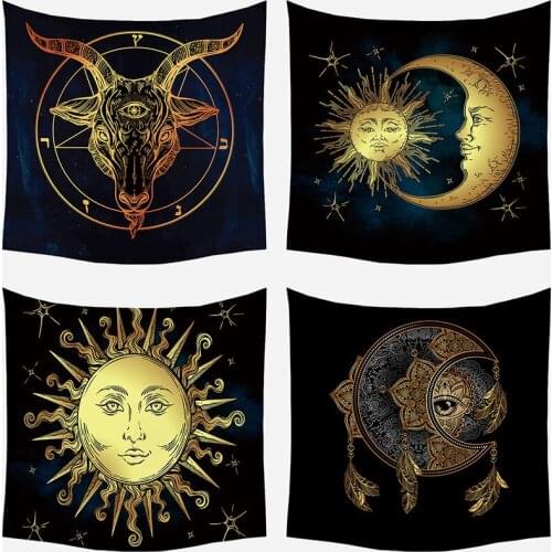 Wall Hanging Tapestry Sun Witchcraft Tapestry Fabric Wall Blanket Farmhouse Home Decor Boho Window Tapestry New 2020 Yoga Mat