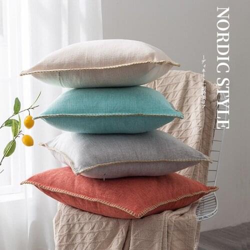 45*45cm Cushion Cover Home Decor Solid Color Linen Pillow Cover For Living Room Luxury Pilow Case Decorative Car Sofa Cushions